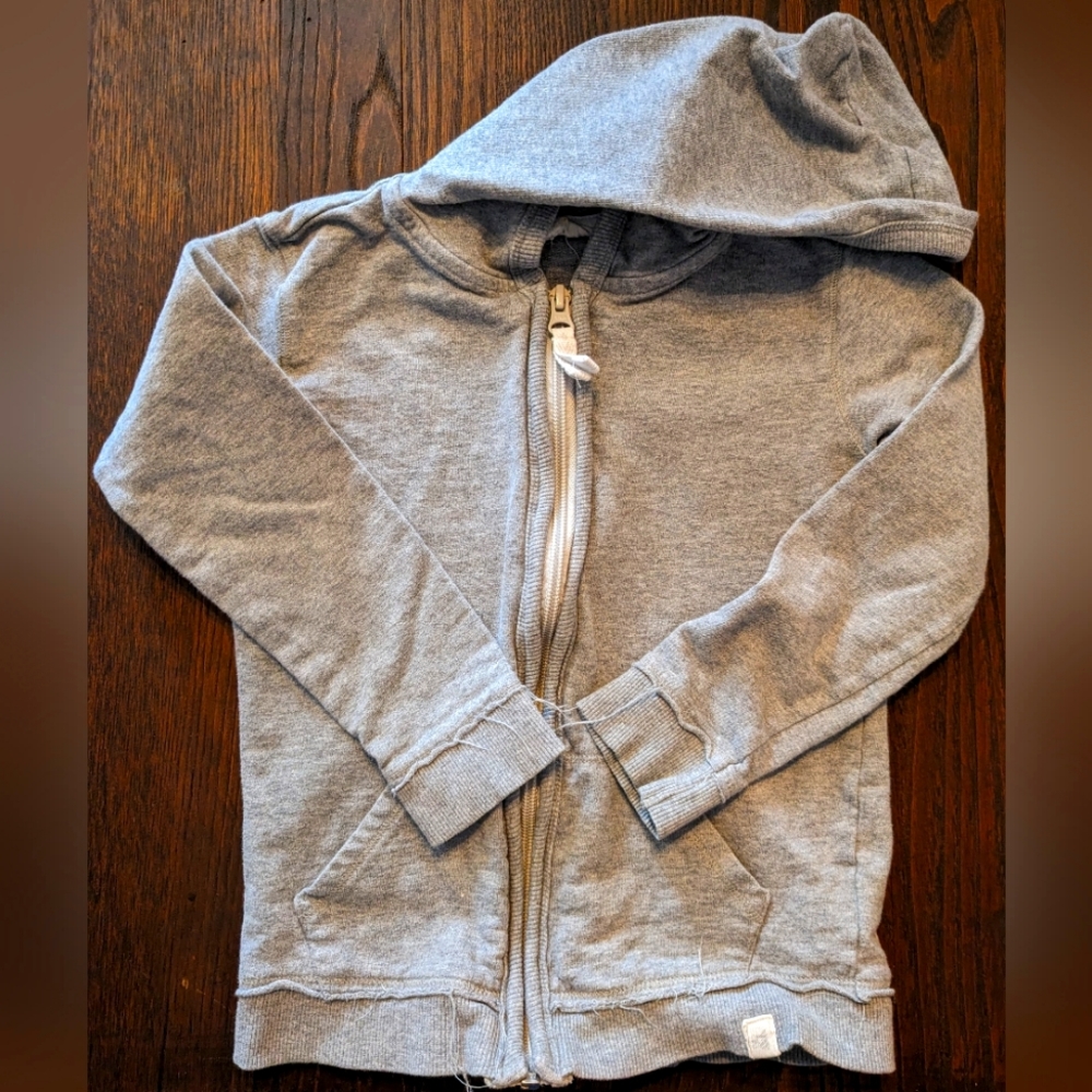 Burt's Bees Raw Hem Zip up Sweatshirt